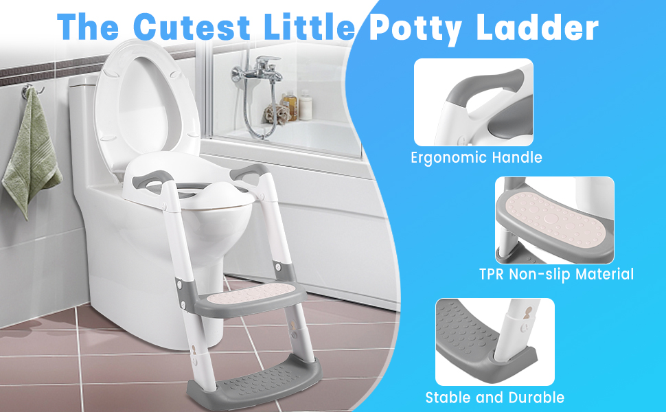Luxury Toddler Potty Ladder Toilet Seat Ergonomic