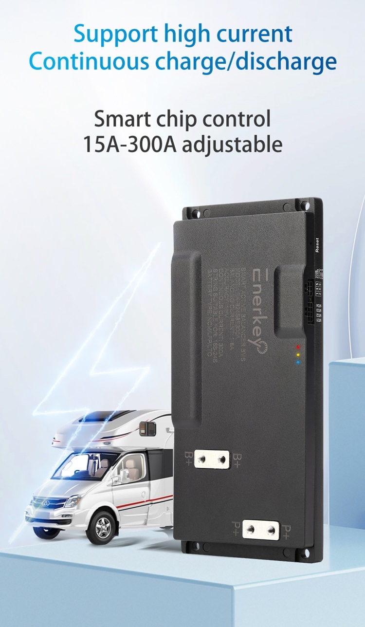 Active Balance BMS 100A 200A 300A LiFePO4 Smart BMS Board CAN RS485 51.2v Active Equalizer Golf Cart BMS Lifepo4 59.2v 280ah