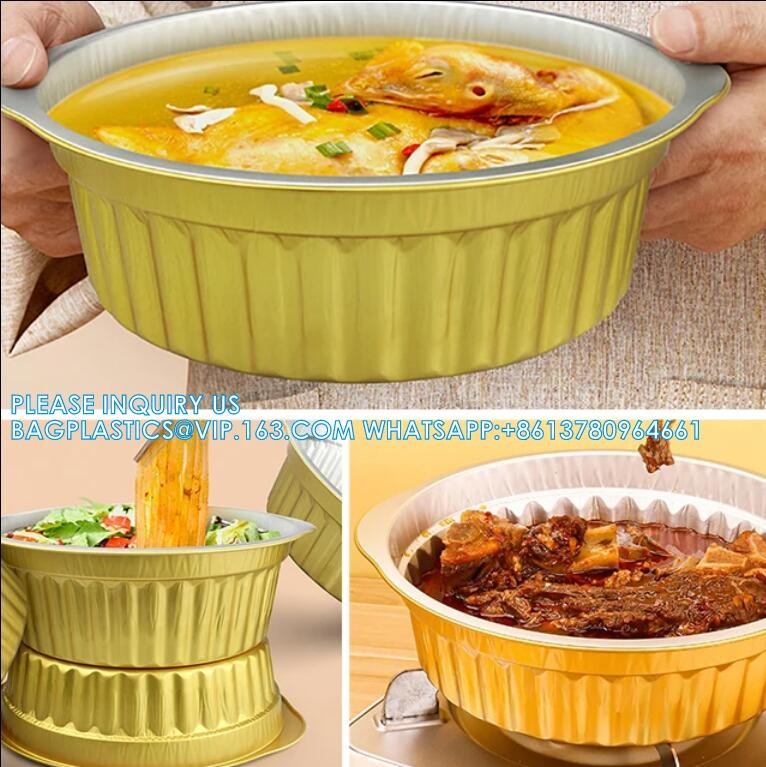 250mm Diameter 3000ml Disposable Chafing Dishes Buffet Set Chafer Wire Racks Stand Kit Dish Serving Trays Food