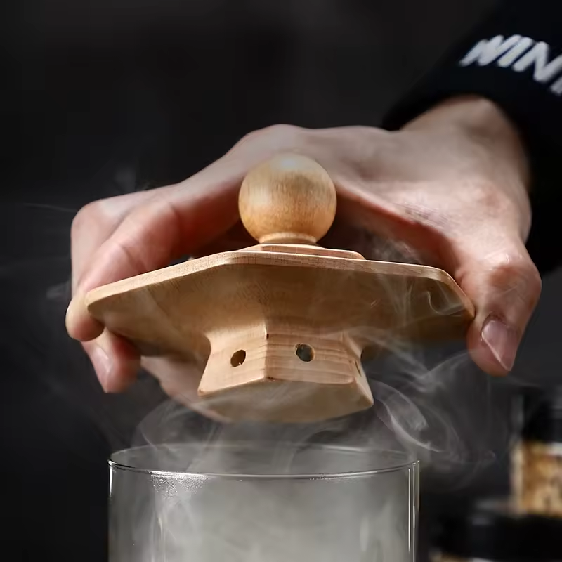 Luxury wooden Cocktail smoker kit with Cocktail Smoker and wooden chips(Without Butane)