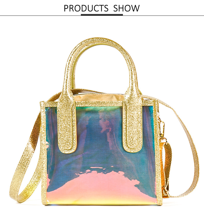 Reusable Waterproof Transparent Iridescent Beach Bag