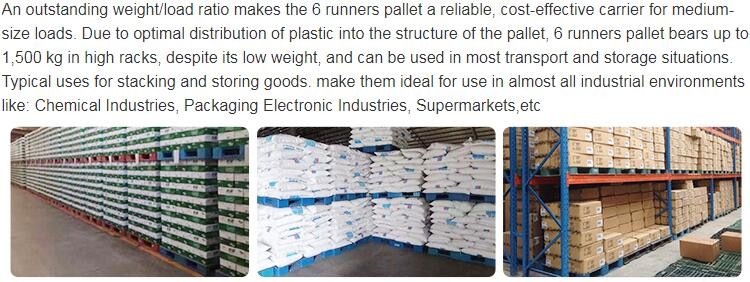 100% Virgin HDPE wear-resistant anti-slip stackable plastic pallet, China Manufacturer accept custom standard stacking p