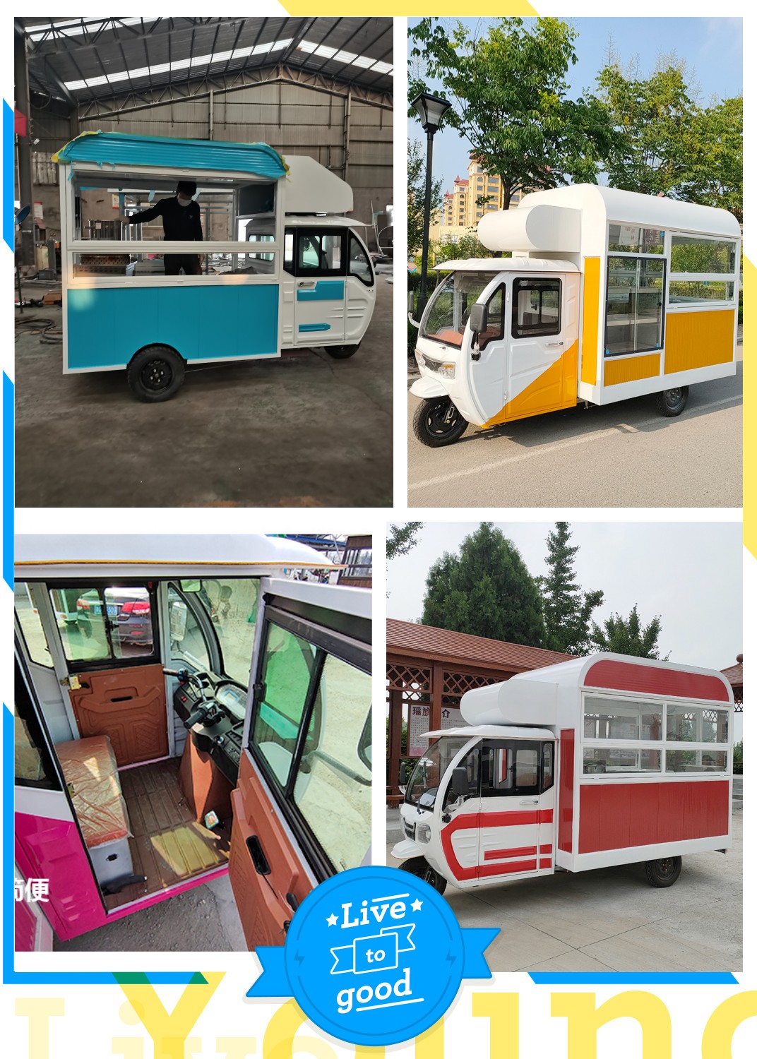 External Power Supply Electric Tricycles for Mobile Food Truck and Drink Business