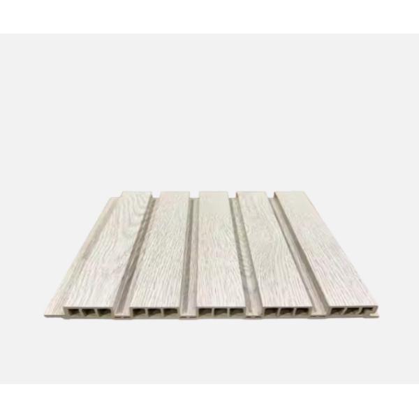  Fluted Waterproof Wpc Wood Slat Panel Wpc Cladding Panels With Embossed Design Manufactures