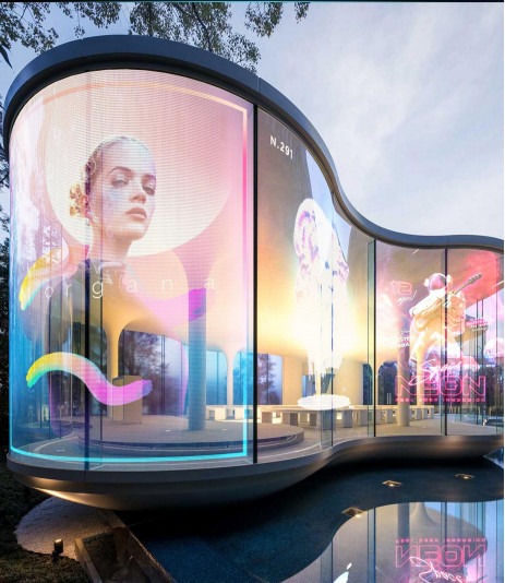 RGB Full Color P20 P31.25 Transparent LED Film Self Adhesive