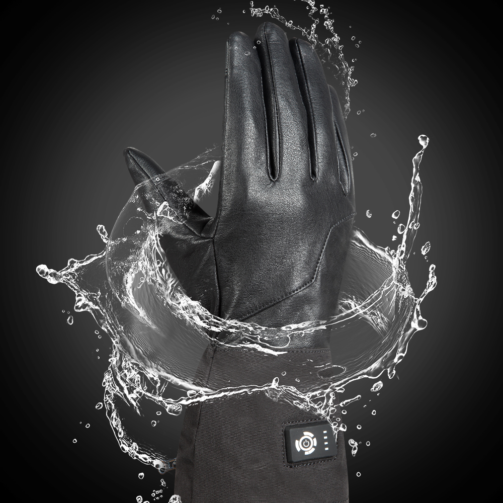 PU Rechargeable Heated Gloves Winter Waterproof Split Finger 5V USB DC 7.4v 12v 2200 2600 3000Mah