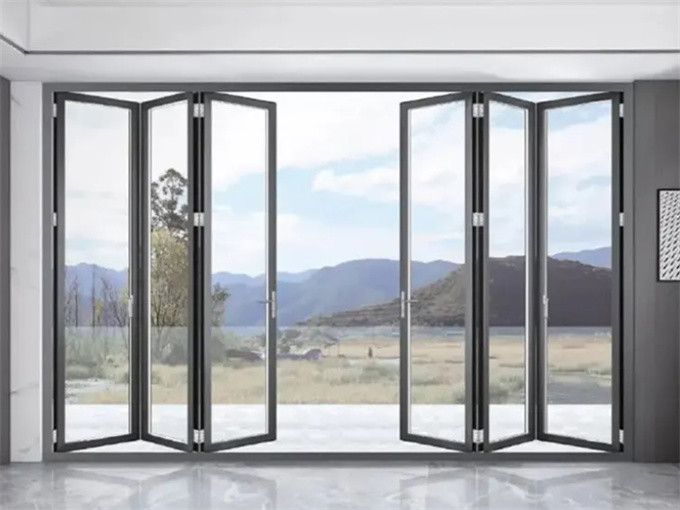 Aluminum Alloy Modern Style Waterproof Bifold Doors For Balcony Glass Windows