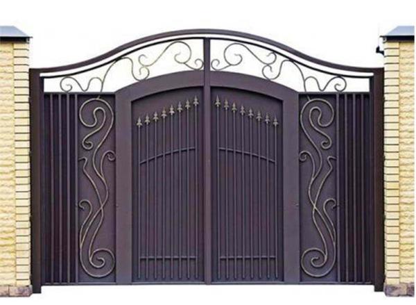 Quality Modern House Wrought Iron Main Gate , New Design Wrought Iron Front Door for sale