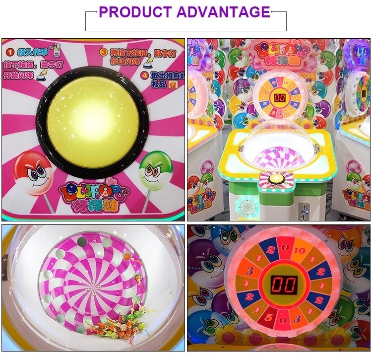 Factory Price Coin Operated Arcade Candy Lollipop Machine Prize Vending Game Machine