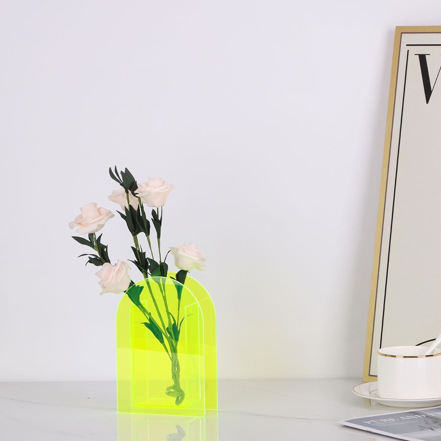Popular Design U Shape Acrylic Flower Vase , Acrylic Flower Stands For Weddings