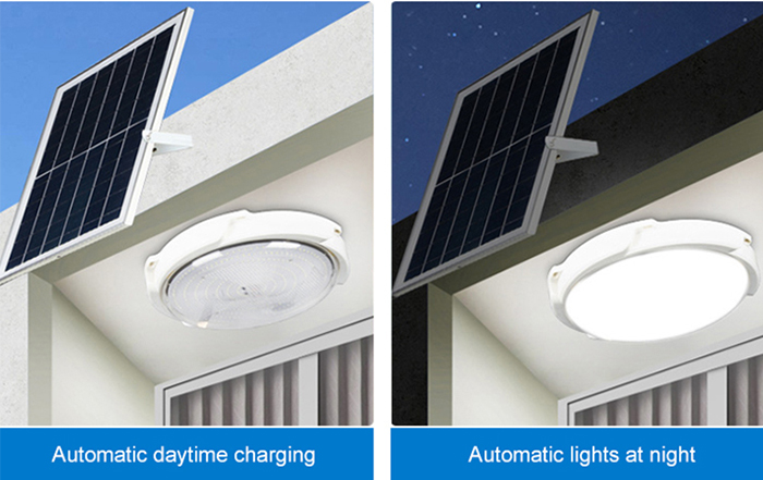 Remote Control 6000K Customized Color Solar Ceiling Light With Large Capacity Battery