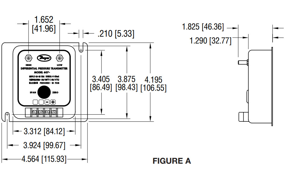 Dwyer Series 607 Differential Pressure Transmitter 607 - 1 Series 608 / 668