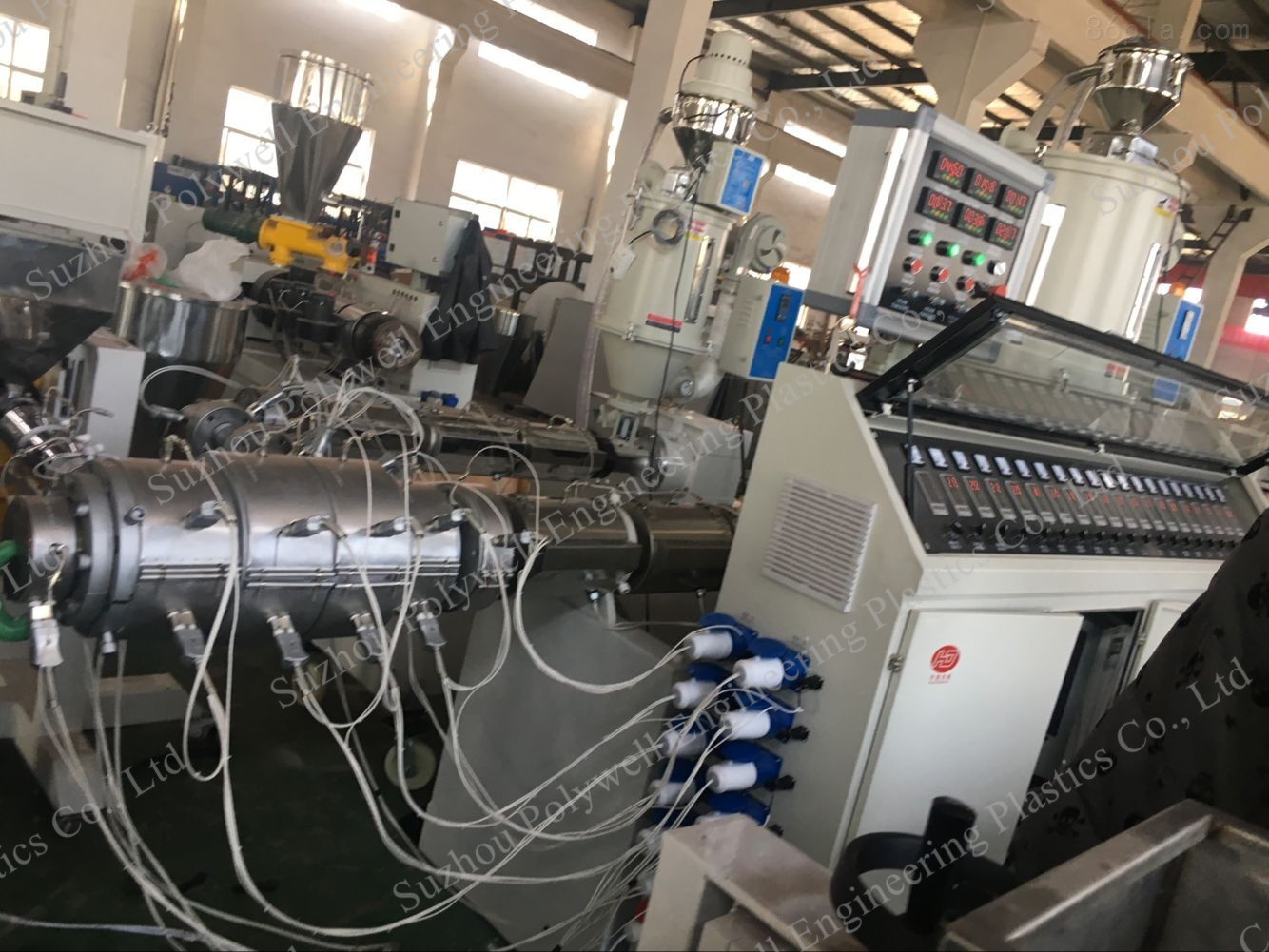 Plastic Pipe HDPE PVC Structural Hollow Double Wall Spiral Winding Sewer Corrugated Pipe Extrusion Line