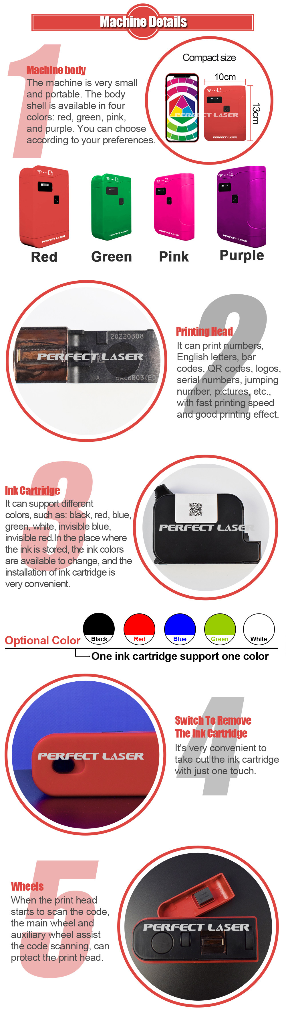 25W Batch Coder Handheld Inkjet Printer 600DPI 3.0 Adapter