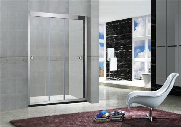 Three Sliding 8 MM Glass Shower Screens Without Magnetic Seals Stainless