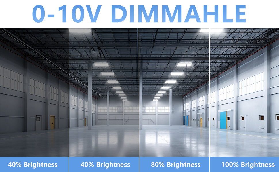 Dimmable 320W LED Linear Bay Light Suspended Installation 5000K CRI 13000lm