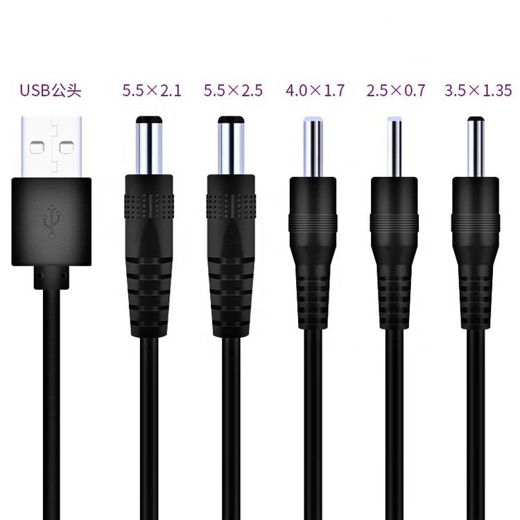 Customization USB to DC 2.1x5.5mm 2.5x5.5mm 1.35x3.5mm 2.5x0.7mm 4.0x1.7mm Power Cable