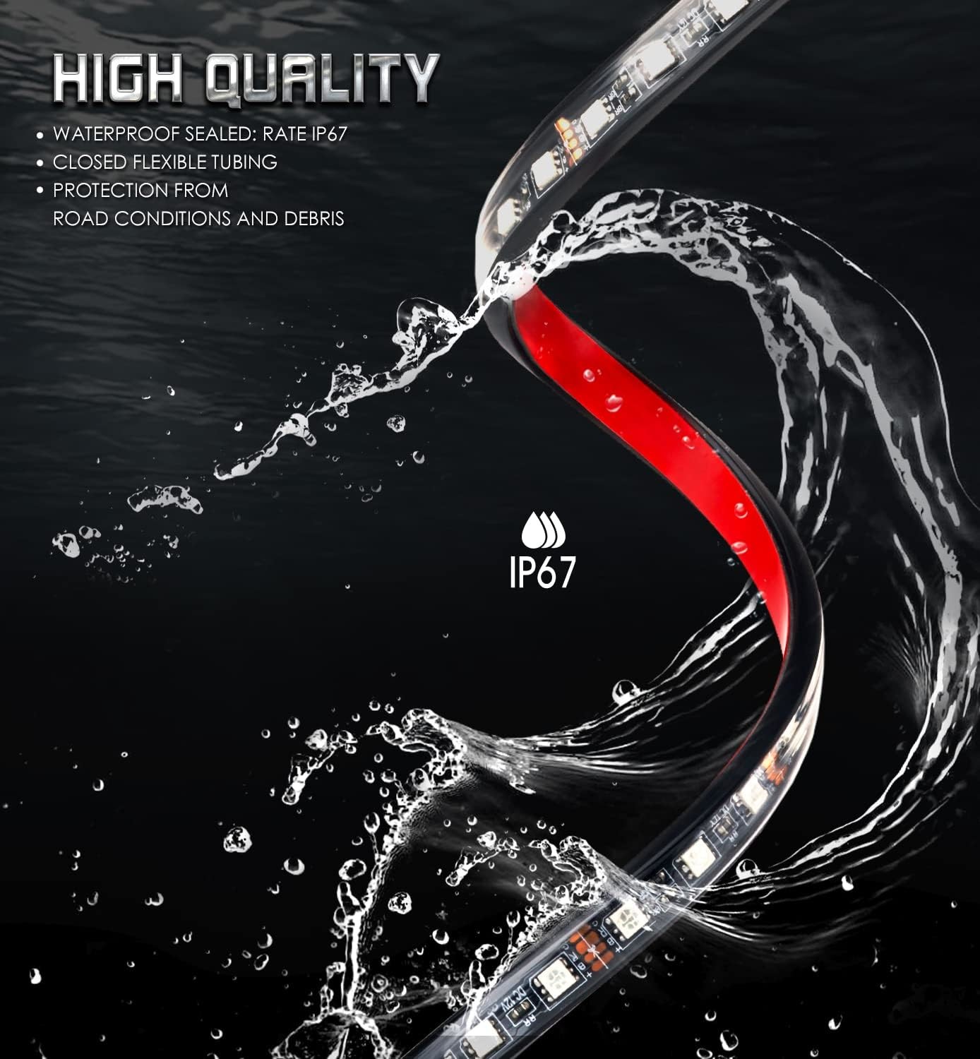 4pcs Car Underglow digital strip light Multi Color DIY Sound Active Function Music Mode with APP Control Remote Control