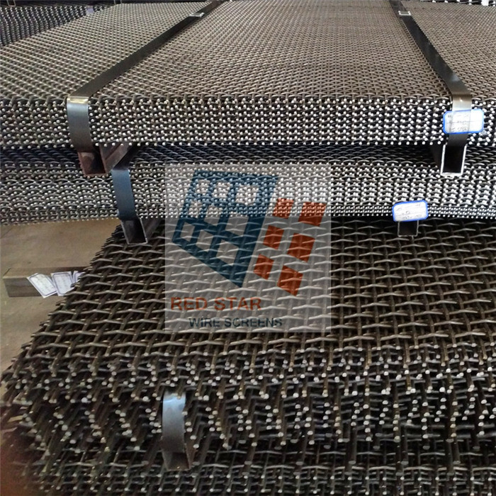 Spring Steel Wire Lock Crimp Screen For Screen Machines In Mineral Quarry