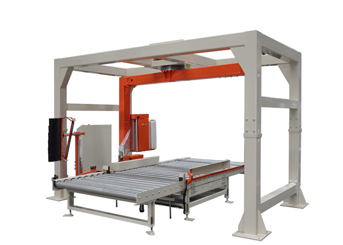  Gray And Yellow Pallet Shrink Wrap Machine , Fully Automatic Stretch Wrapping Equipment Manufactures