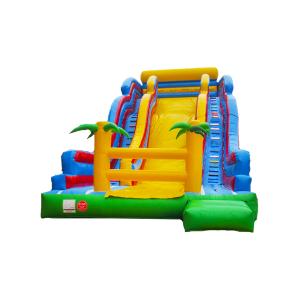 Children Fun Park Inflatable Large Slide With Palm Trees