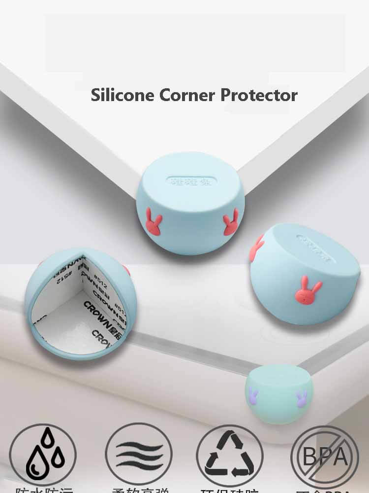 New Silicon Rabbit Anti-Collision Angle Solid Color Table Corner Children'S Anti-Collision Protective Cover