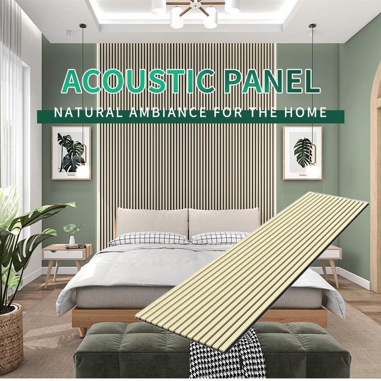 Wood Veneer Luxury Acoustic Panels Fabric Wooden Grooved Fluted