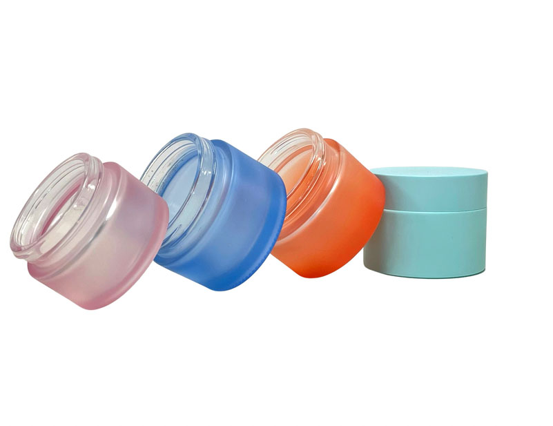 Custom Color Cosmetic Glass Jars 100ml For Skincare Gel Clay Mask