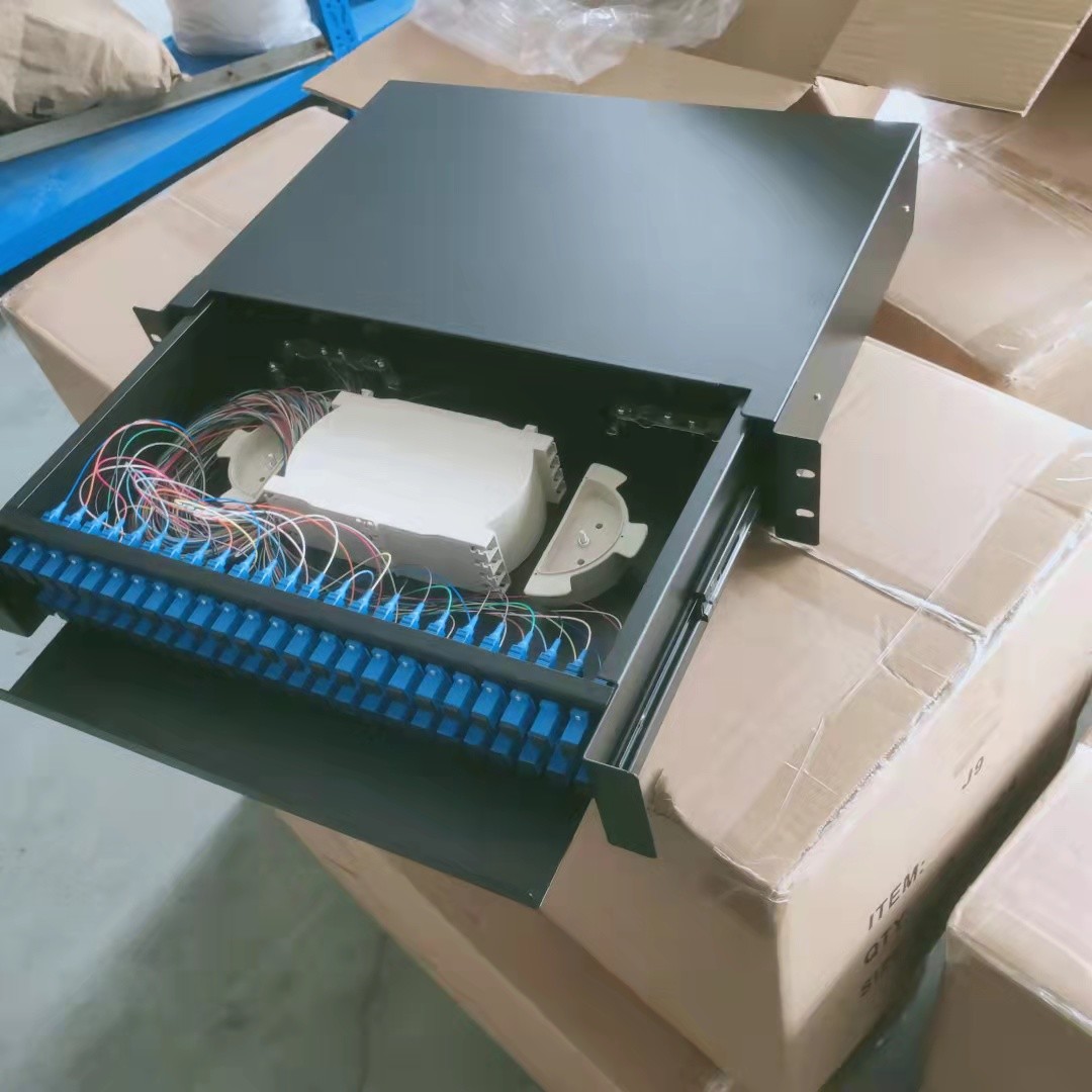 2U 48 Core 24Port SC Fiber Optic Patch Panel Drawer Type Slide Out