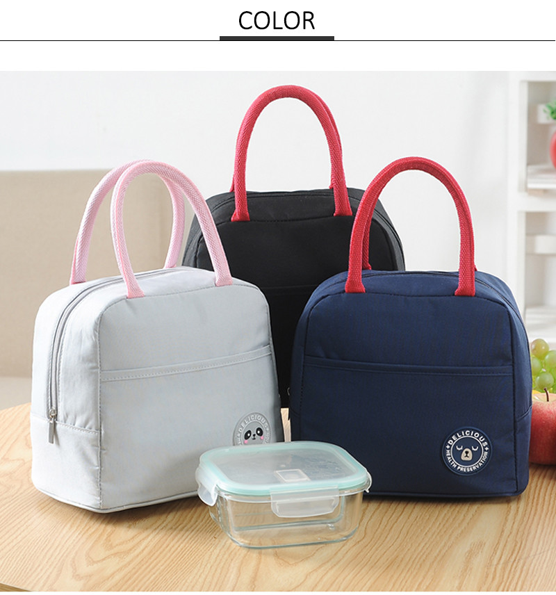 Adult 600D Polyester Aluminium Foil Thermal Tote Lunch Bag