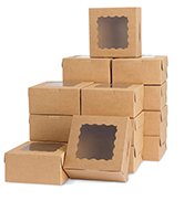 Small Treats White Bakery Cookie Boxes with Window 4x4x2.5 Inches Customized Packaging
