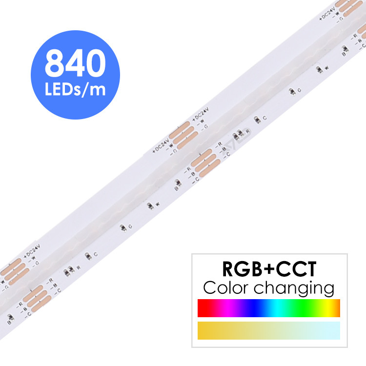 COB RGB CCT Led Strip Bendable IP20 IP65 IP67 5m Flexible 24v Led Lights For Bedroom