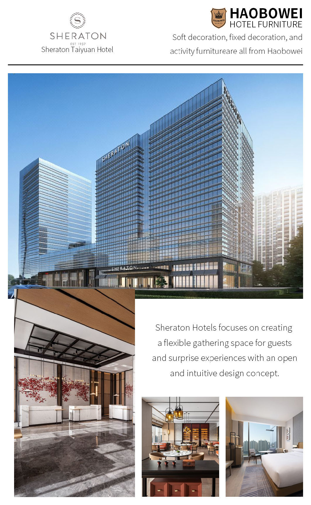Sheraton by Marriott Business Hotel Modern Standard King Size Bedroom Furniture Set