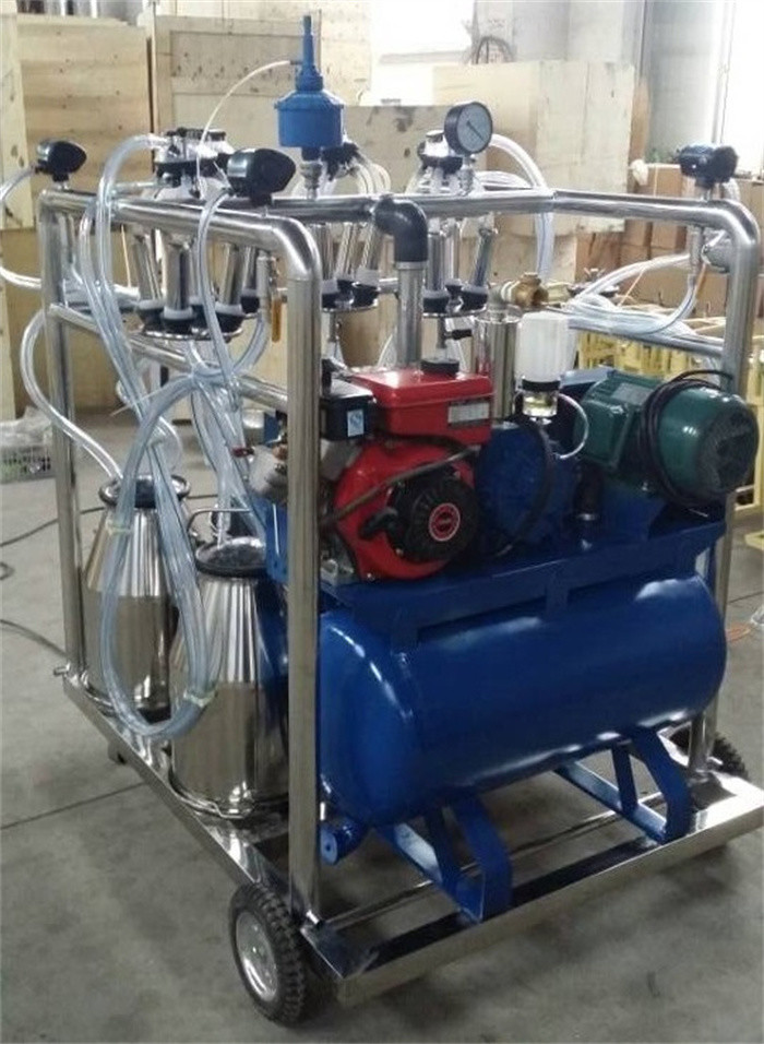 HL-JN03A 4 Bucket Portable Milking Machine with Diesel Engine and Electric Motor