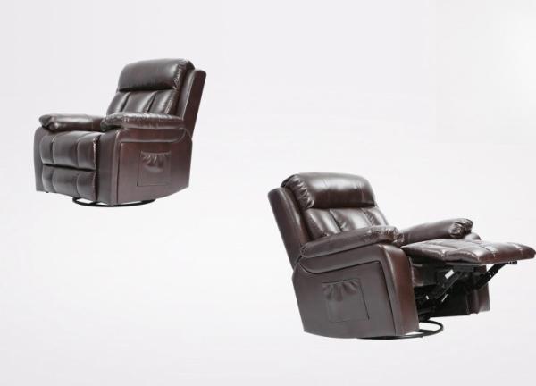 PU Leather Manual Reclining Chair Modern Swivel Stretch Recliner Chair