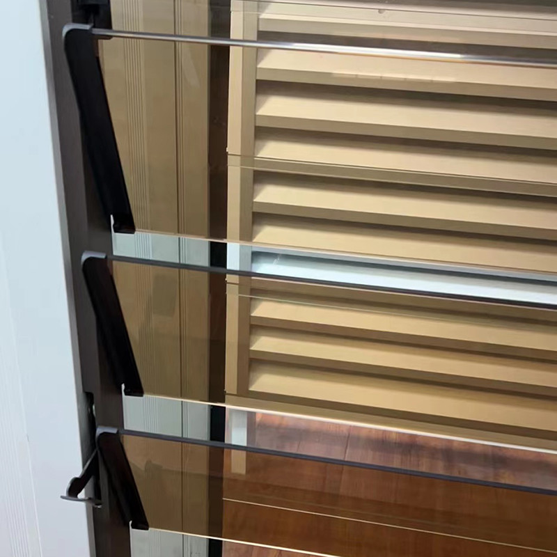 Adjustable Glass Window Blinds With Tempered Glass Panel For Home Building