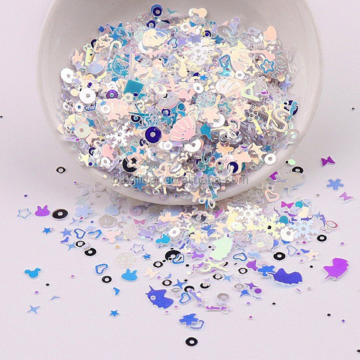 Fashionable Scissors Shell Key Hollow Four Corners Glitter Shaped Mixes Nail Art Nail Polish Nail Gel Decoration for Dog