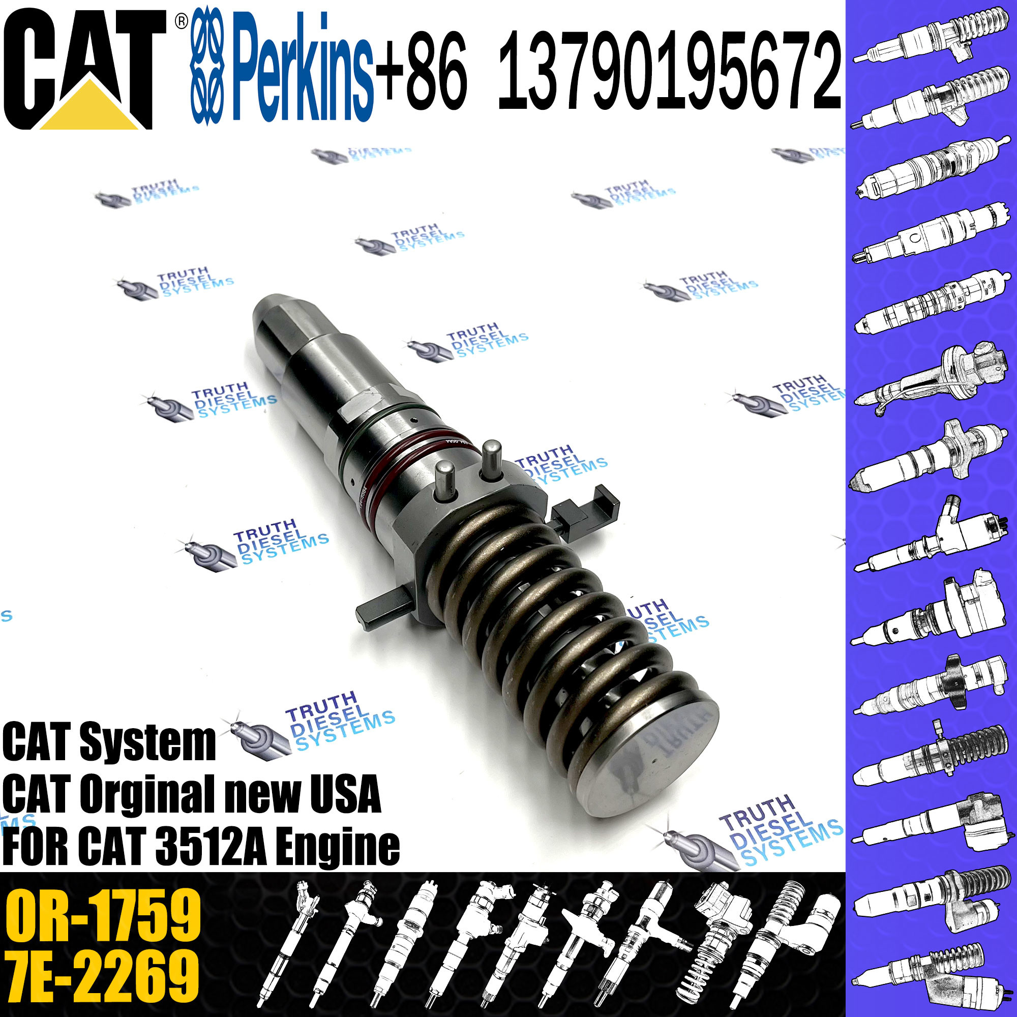 Fuel Injector Assembly 61-4357 7E2269 7C-9576 0R-1759 7E-3384 7C-9577 7E-8836 7E-3382 9Y-1785 For Caterpillar
