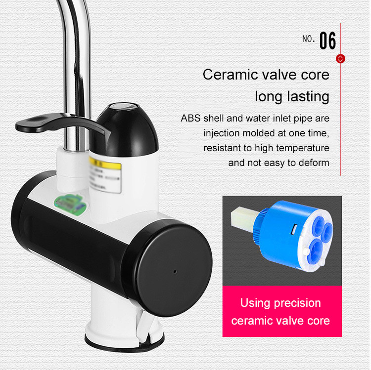 3000W Instant Electric Water Heater Tap RoHs Kitchen Faucet With Temperature Display