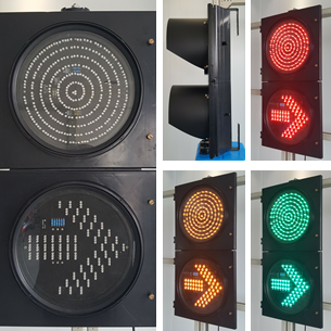 300MM 2-Aspect RYG Ball And Right-Arrow Road Traffic Light Detachable