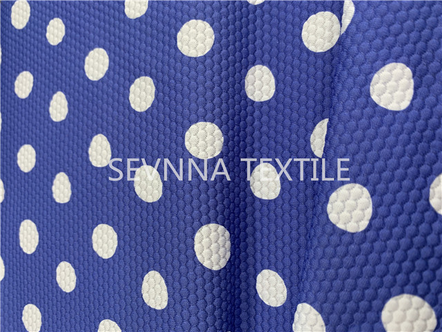 Polka Dot Recycled Swimwear Fabric Chlorine Resistance Fast Drying
