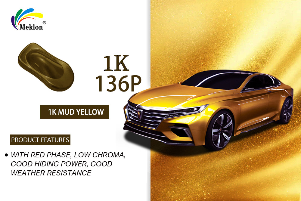 Mud Yellow 1K Car Paint Basecoat Mildew Resistant Acrylic Coating