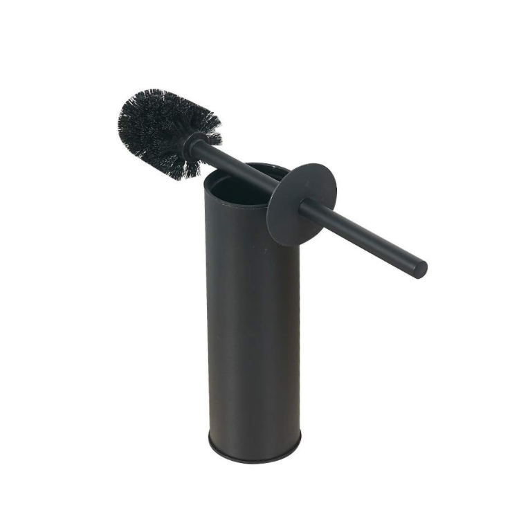Black Toilet Brush And Holder Long Handle Steel Scrubber Sanitary Ware