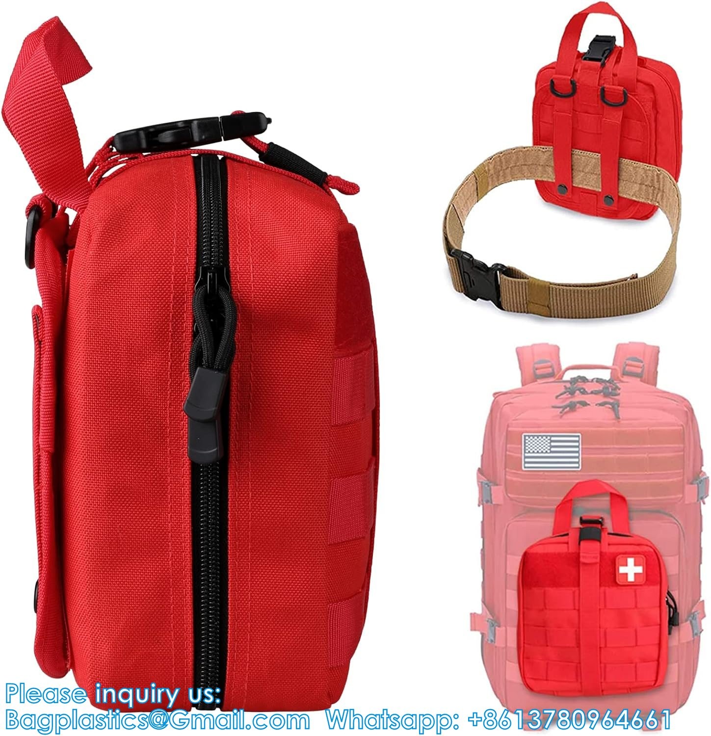 Tactical First Aid Pouch, Molle EMT Pouches Rip-Away Military IFAK Medical Bag Outdoor Emergency Survival Kit Quick