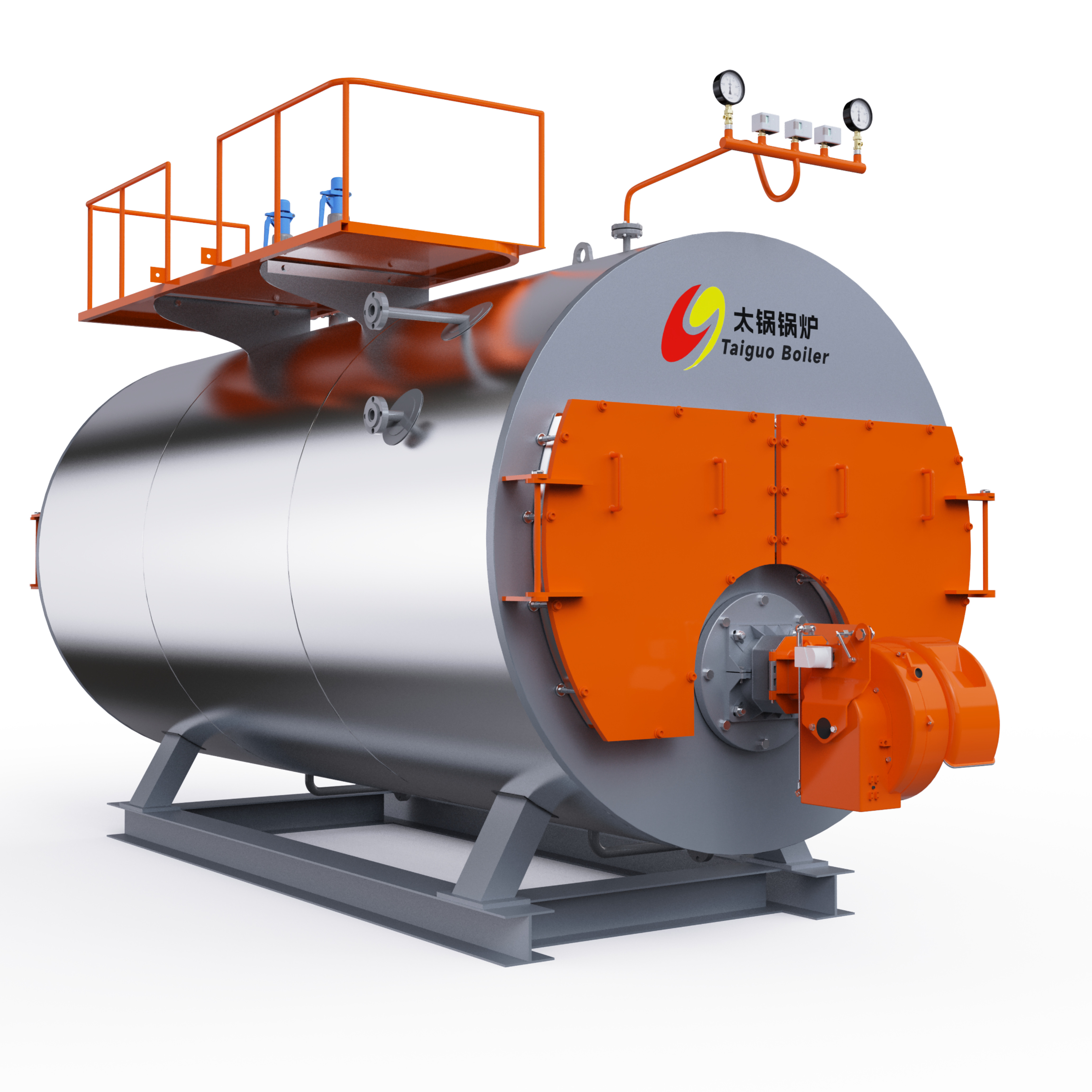 Horizontal 50-1000kg Powered Natural Gas Fired Industrial Fire Tube Steam Boiler
