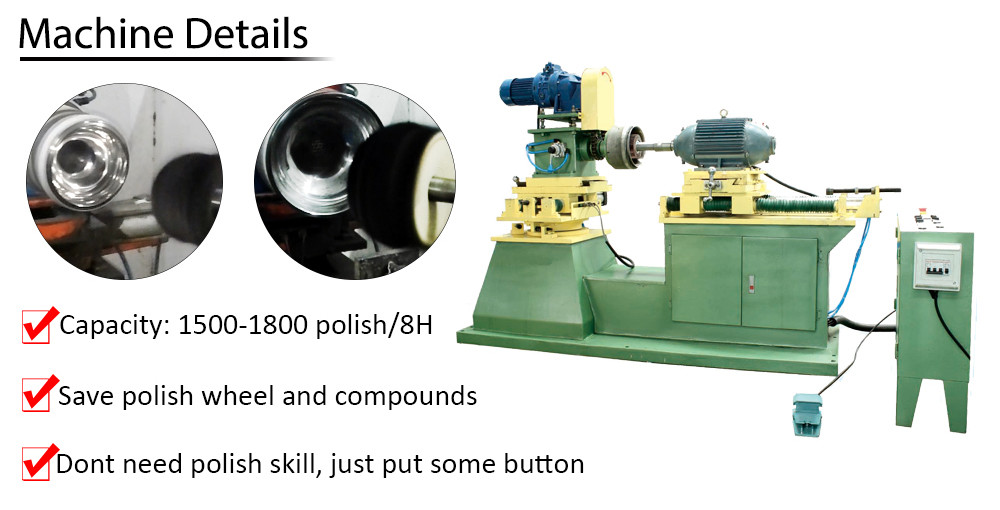 Cookware Inside Buffing Polishing Machine Automatic Stainless Steel India Ordinary Product Metal Cookware 28-140r/min