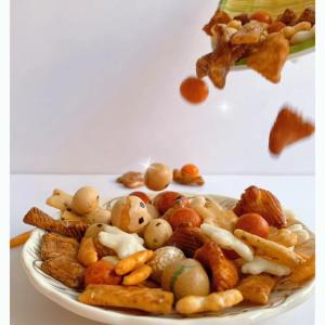 High Temperature Baking Rice Cracker Snacks Mixed Peanut Custom Service