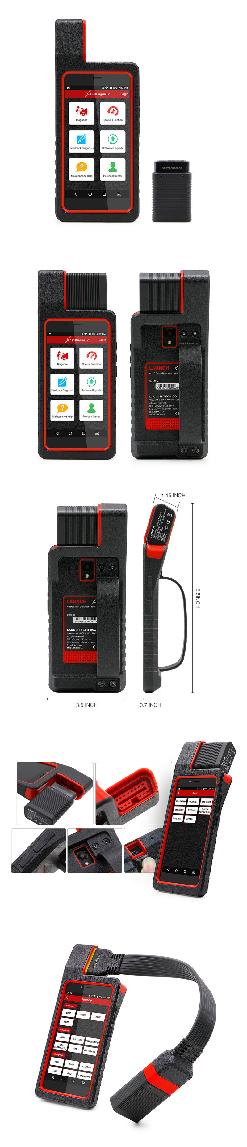LAUNCH X431 Diagun IV Full ECU Diagnostic Tool Support Bluetooth/Wifi X-431 Diagun IV Scanner good than diagun iii/3 as