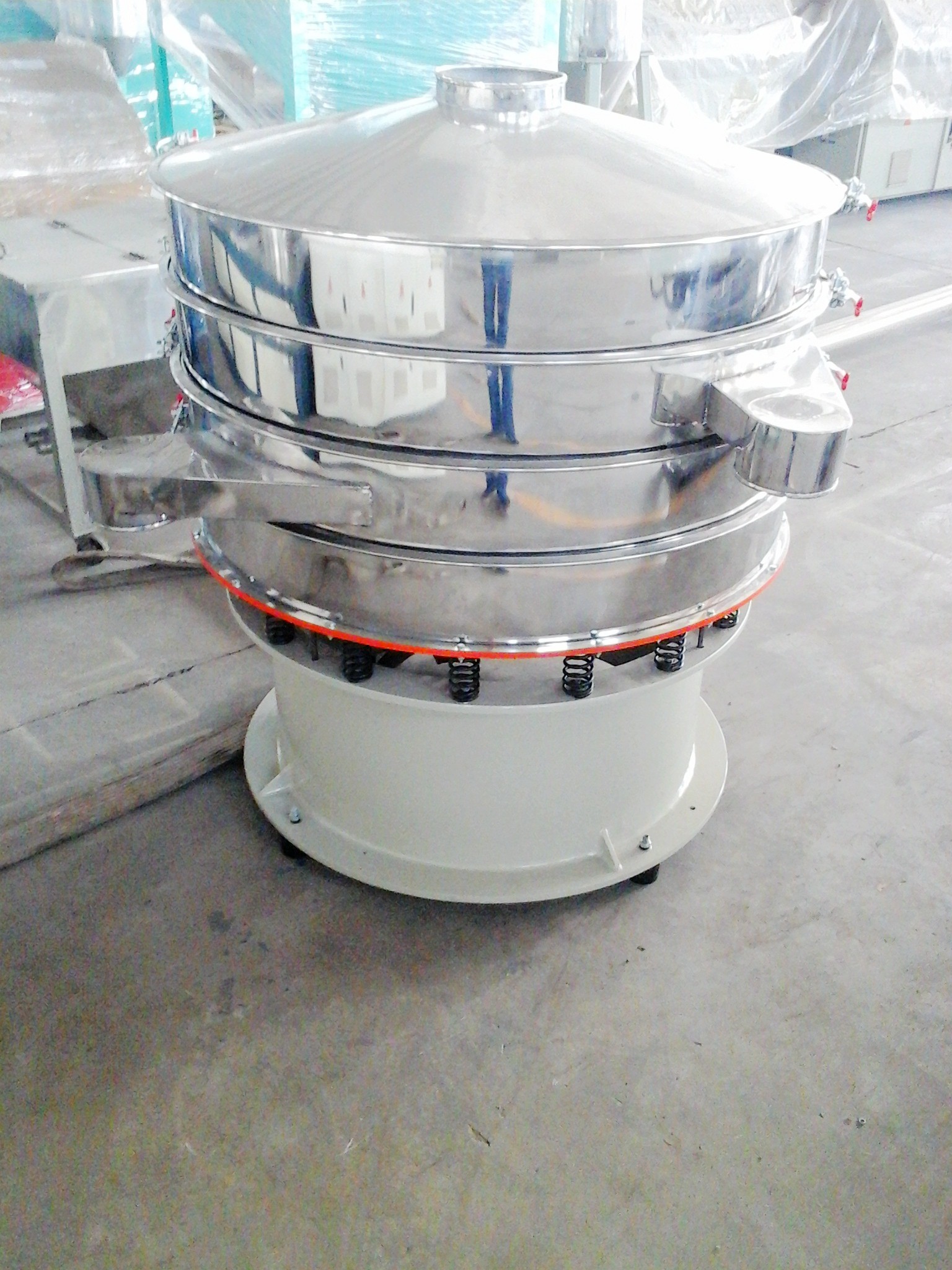 1.5kw Sieving Machine With Vibration , Round Vibrating Screen For Paper Industry