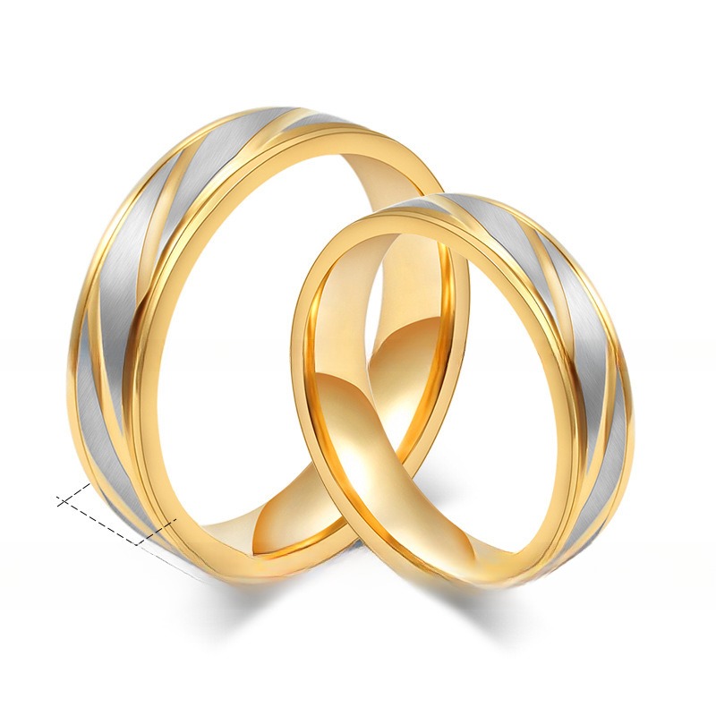 Third Party Appraisal Stainless Steel Couples Rings for Anniversary Engagement Wedding